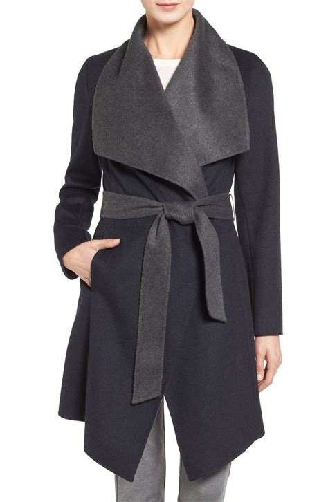 michael michael kors wool shawl collar double face wrap coat|MICHAEL MICHAEL KORS Double face wool blend shawl collar .